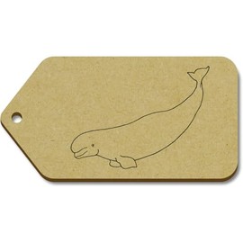 Azeeda 10 x Large 'Beluga Whale' Wooden Gift Tags (TG00012028)
