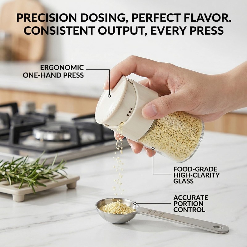 3.4 oz Table Salt Dispenser - Smart Seasoning Quantitative Shaker,
