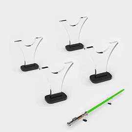 lightsaber stand, knife display stand, acrylic table top lightsaber display stand, knife collection display stand, stand for lightsaber, single sword table antique cottage home decor (2 pairs in black)