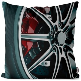 VOID Tyre Car Rims Cushion Cover Sofa Cushion Decorative Outdoor Cushion Decorative Cushion Size: 40 x 40 cm