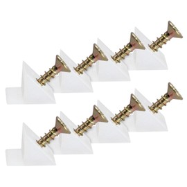 Cionyce 50 Pack Drawer Repair Kit Dresser Bottom Repair Fixing,Furniture Support Brackets 90 Degree Drawer Plastic Wedges with Screws(White)