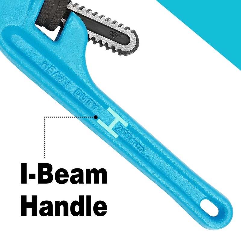 DURATECH 10-Inch Offset Pipe Wrench, Heavy Duty End Pipe Wrench,