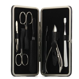 ERBE Solingen Manicure Arms Case 7 Piece Set Bamboo 9088 (Black Color)