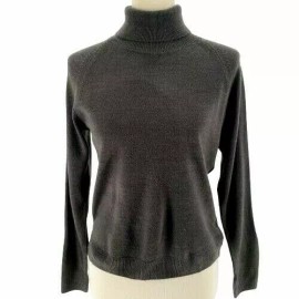 Karen Scott PET / M Karen Scott Womens Pullover Sweater Gray Long Sleeve Turtleneck Petites
