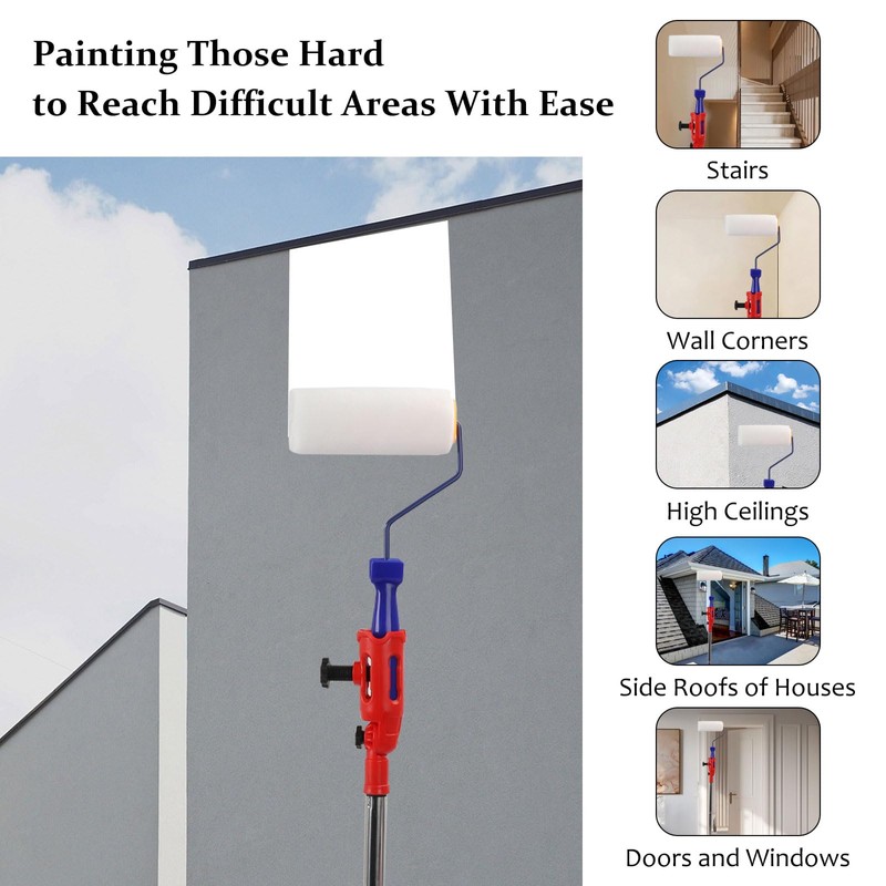 Les-Theresa Extendable Paint Brush Set, Paint Brush Extender Extension Pole