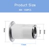 Hsemall 150 pieces rivet nuts M4, flat head threaded rivets,