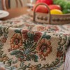 Rustic Floral Table Runner with Tassels, Retro Boho Style Spring