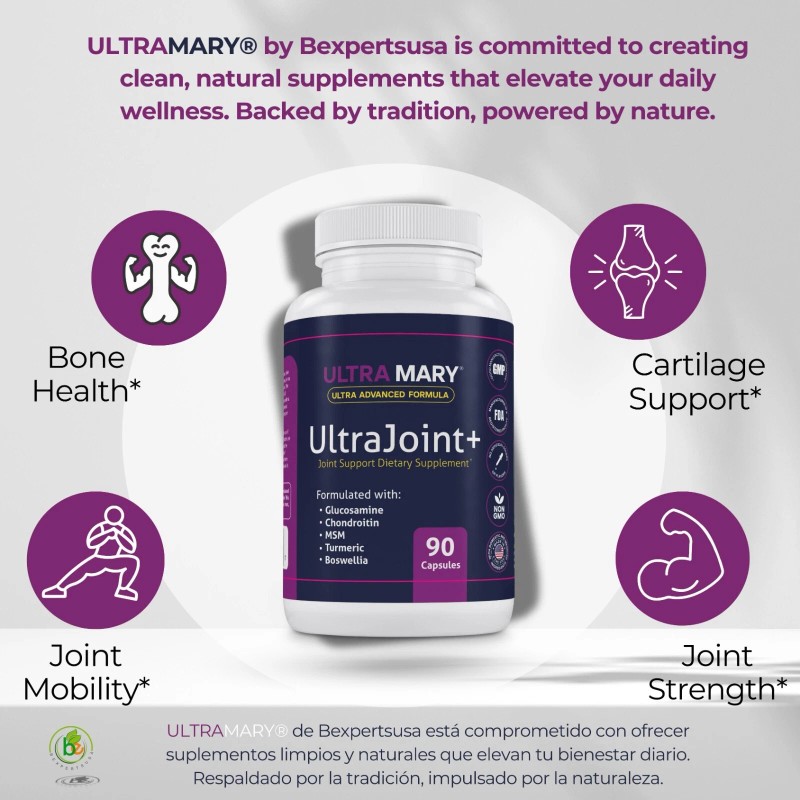 Bexpertsusa UltraMary+ Joint Support w/Glucosamine, Chondroitin, MSM, Turmeric & Boswellia