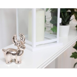Toyland® 9cm (3.5") Rose Gold Chrome Plate Reindeer - Home Decorations - Christmas Decoration
