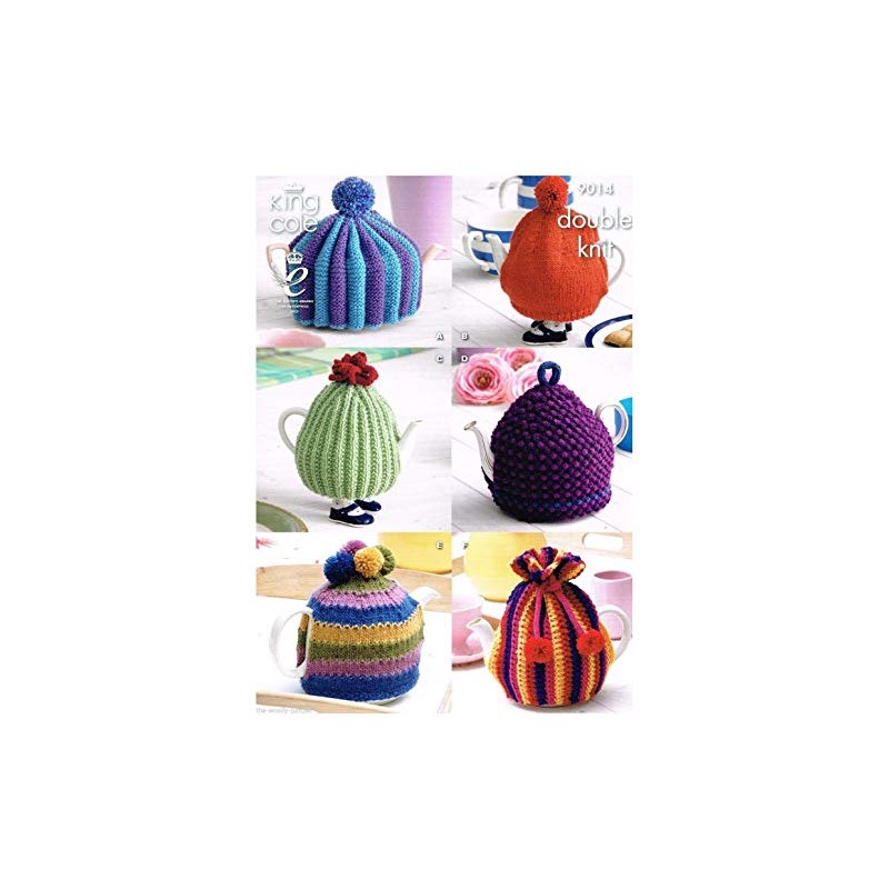 King Cole 9014 Knitting Pattern 6 Tea Cosies in King