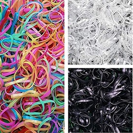 500 x Mini Elastic Hair Bands - Snag free Braids, Braiding, Cornrows, Plaits (Black)