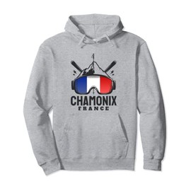 Chamonix France Mont Blanc Ski Resort Retro Skiing Pullover Hoodie
