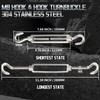 Qjaiune 3Pcs M8 Turnbuckle Hook & Hook Turnbuckles, 304 Stainless