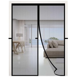 RELIANCER Fiberglass Magnetic Door Screen,Fit Door Size 34"x80",Auto Close Screen Door Mesh w/Magnets,Patio Doorway Net Screens,Self-Closing Doors Cover,Anti Mosquito Doorway Curtain,Mesh Partition