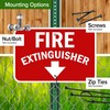 Fire Extinguisher Arrow Down Sign, 12x18 Inches, Rust Free .063