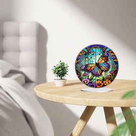 RYMILIE Diamond Art Painting Pendant Kits 5D Diamond Art Painting Art Hanging Kit Color Butterfly DIY Diamond Crystal Window Pendant Kit for Adults Gift Wall Home Decoration