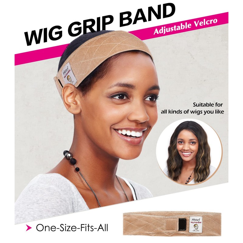 Heerf Adjustable Velvet Wig Grip Comfort Band, Wig Liner Headband,