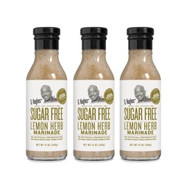 G Hughes Sugar Free, Lemon Herb Marinade - Sugar Free Marinades, Gluten Free Lemon Pepper Seasoning, Keto Friendly Seasonings, Low Carb Marinades, Sugar Free BBQ Sauce, Keto BBQ Sauce- 12 Oz (3-Pack)