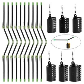 Pack of 20 Anti-Tangle Boom Feeder Basket Fishing 30 g 6 Pieces Feeder Basket Fishing Accessories Feeding Basket Assembly Orbicular Feeder Basket 40 g with Rotating Ring 10/15/20/30/40/50 g for