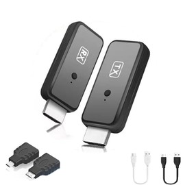 T81 Wireless HDMI Transmitter and Receiver, Plug & Play Portable Wireless HDTV Extender Kit for Streaming Video and Audio to HDTV/Projector/Monitor. (Random White or Black USB Cable)