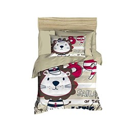 paradise RANFORCE 100% Cotton Baby Bedding, Sailor Lion Themed Duvet Cover Set, Crib Bedding for Baby Boys Girls