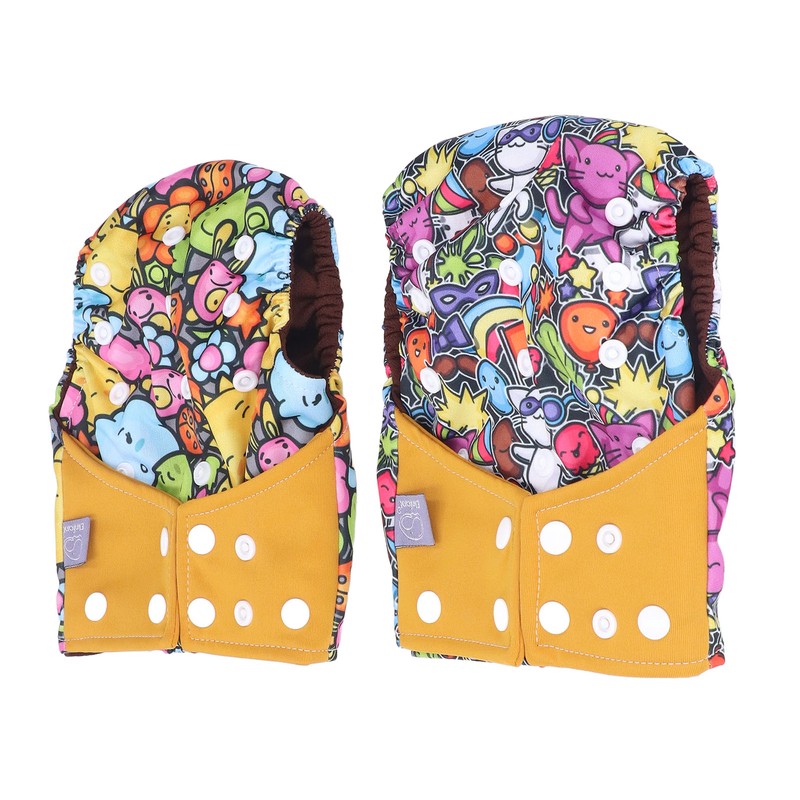 2pcs Cloth Diapers 6 Layer Structure Washable Reusable Elastic Waistband