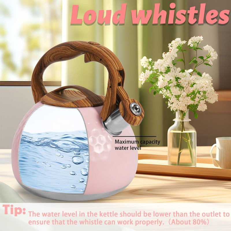 Foedo Whistling Tea Kettle,3.2Qt Stainless Steel Stove Kettle, Food Grade