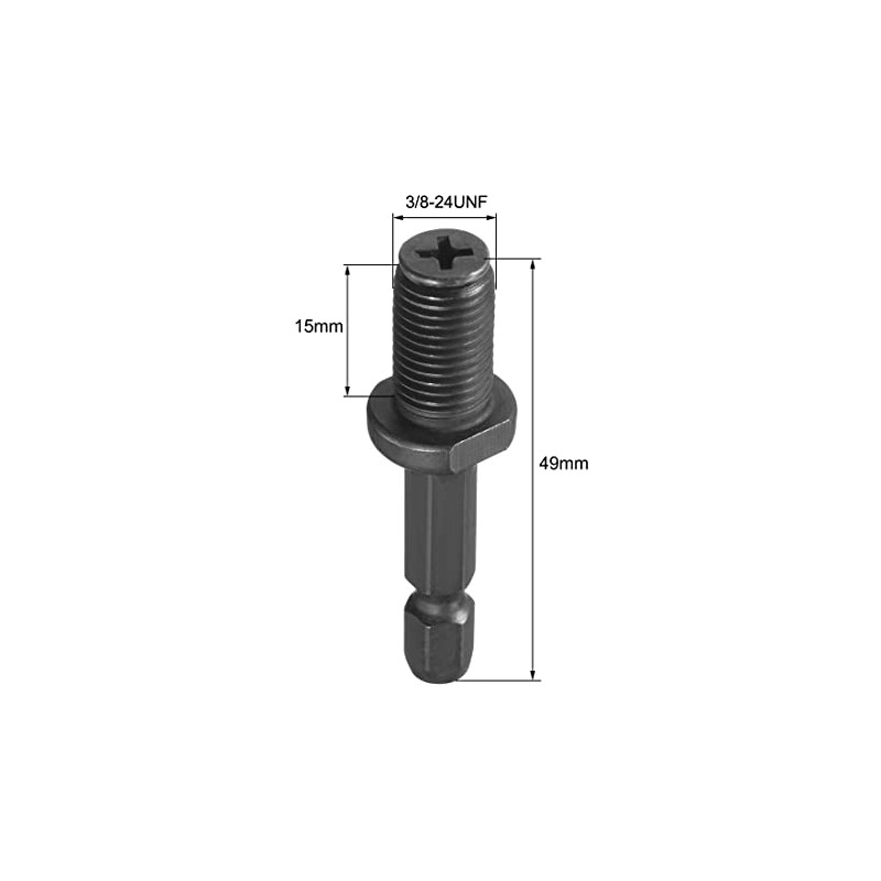 sourcing map 3/8"-24UNF Drill Chuck Adapter, Keyless Drill Chuck Adapter