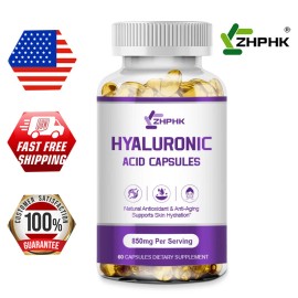 ZHPHK Hyaluronic Acid 850mg Capsules For Joint and Skin Health with Vitamin C Biotin