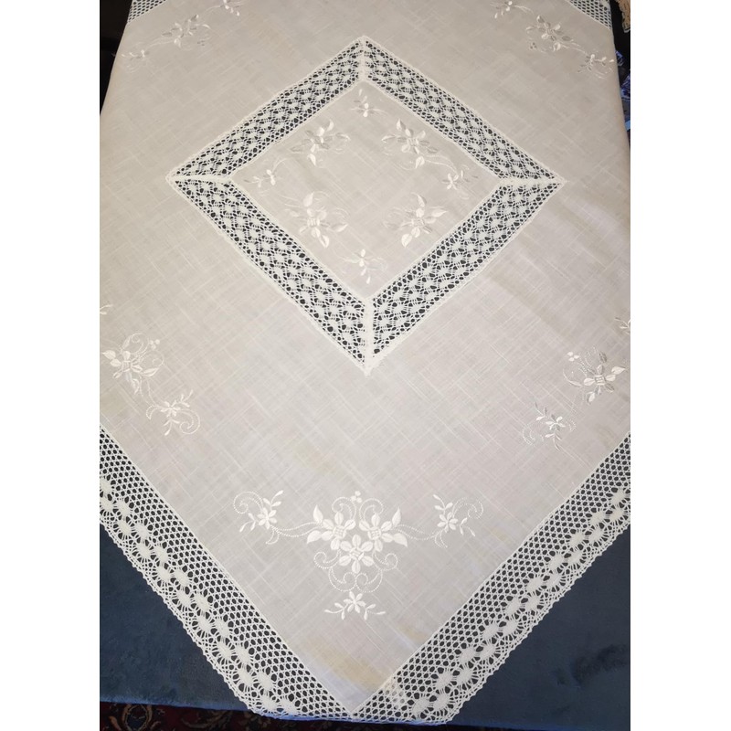 Tablecloth Hemstitch Lace White Table Runner Hemstitch Crochet Lace (130