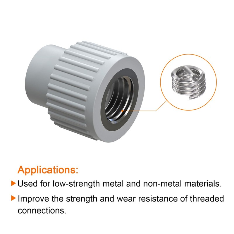 sourcing map 25pcs Threaded Inserts 1/4-20 UNC 1.0D (6.35mm) Helical
