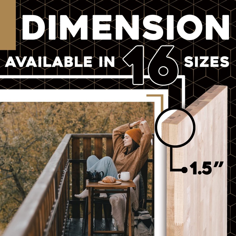 DuraSteel Solid Wood Table Top - 24 x 12 Butcher