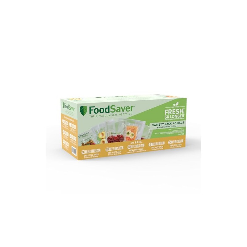 FoodSaver Vacuum Sealing Variety Pack, 40 Count Bags