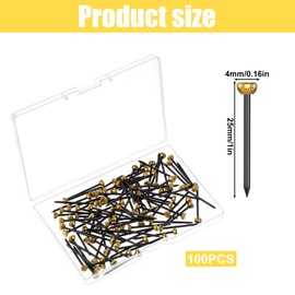 Giantree 100Pcs Picture Pins Nails, Picture Hanging Nails for Wall Pins, Brass Head Frame Nail Hook Pin for Hanging Pictures Photo Frame