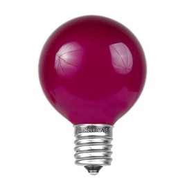Novelty Lights Incandescent G50 Globe Replacement Bulbs - Outdoor Individual Bulbs For Events, Holiday Parties, Patios, And More - E17/C9 Intermediate Base, 7 Watt Lights (Purple, 25 Pack)