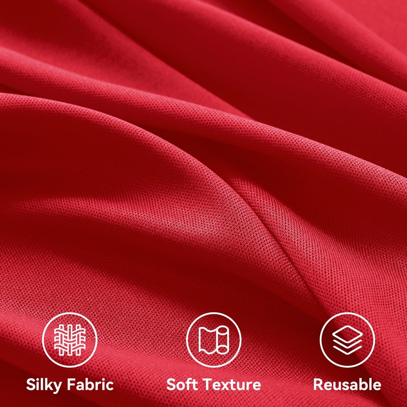 4 Panels 5x20ft Red Ceiling Drapes for Wedding Parties, Wrinkle