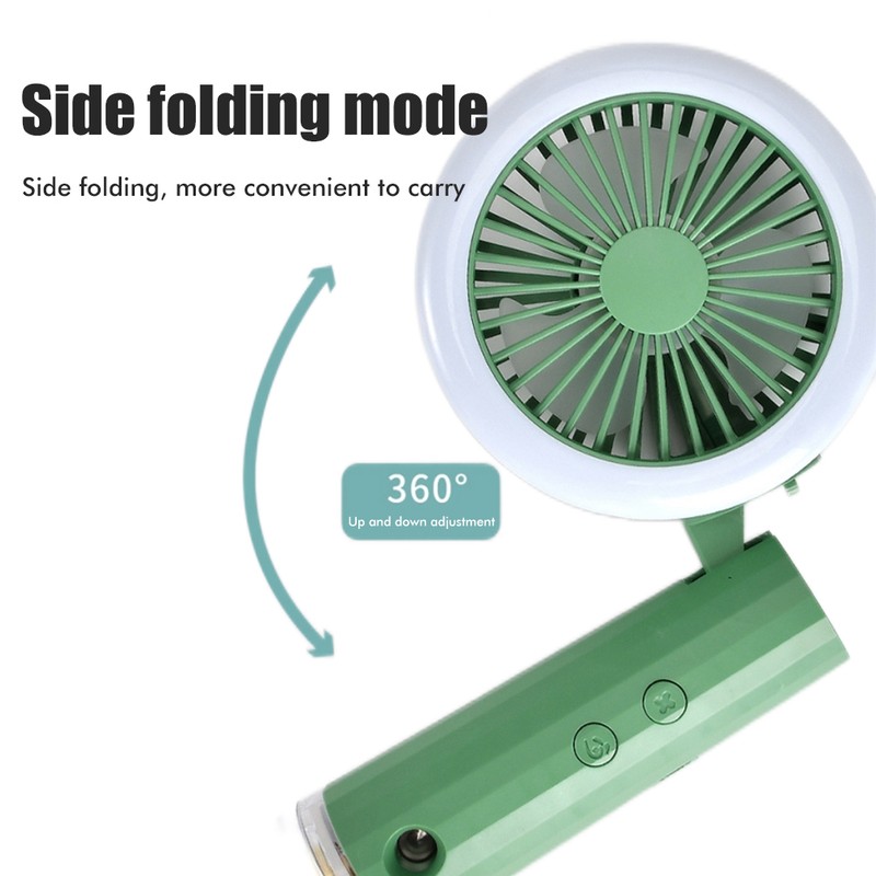 Portable Handheld Fan Mini Pocket Fan with Humidifier Nightlight Rechargeable