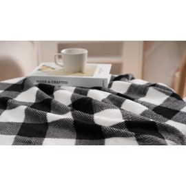 SUNNY Fleece Blanket - Twin Size Blanket（Blackchecker, 60 * 80 inch）- 220GSM - Premium Fleece Blanket -Warm & Cozy - Blanket for Bed, Sofa & Travel