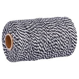 G2PLUS 200 m Black and White Cotton Cord, 2 mm Gift Cord for Wrapping Gifts, Bakers Twine Craft Cord Decorative Cord Cord Perfect for DIY Arts and Crafts Gardening