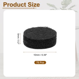 uxcell Round Felt Furniture Pads, 75Pcs 0.4" Dia x 0.2" Thick Adhesive Backed Felt Non-Slip Anti-Scratch Felt Pads Chair Leg Protectors for Protecting Hardwood Floor, Black