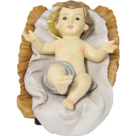 FADEDA 2 x Baby Jesus with bars, height: 15 cm, hand-painted, detailed nativity figures, Christmas table decoration, nativity accessories