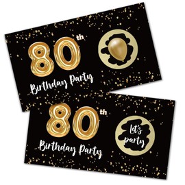 REWIDPARTY Adult 80th Birthday Party Scratch Off Game Cards（32 PCS） Black Gold 80th Birthday Scratch Off Tickets Happy 80th Birthday Party Supplies Christmas Holiday Special Event Raffle Tickets