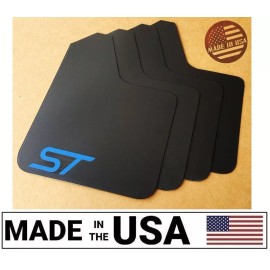 StreetRays [Originals] [SR] 13-18 FOCUS ST RS SE Mud Guard Flaps STARTER Set BLACK w/ Logo NO HARDWARE