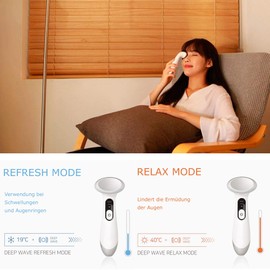 Eye Relax Eye Massager Eye Care with Heat ~40°C, Cold ~19°C & Vibration - Eye Massager Anti-Ageing Anti-Wrinkle Face Massager Beauty Care Eye Pen for Dark Circles