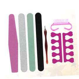 Vaguelly 7pcs Sturdy Nail Files Set Cuticle Fork and Separator Manicure Tools for Women Nail