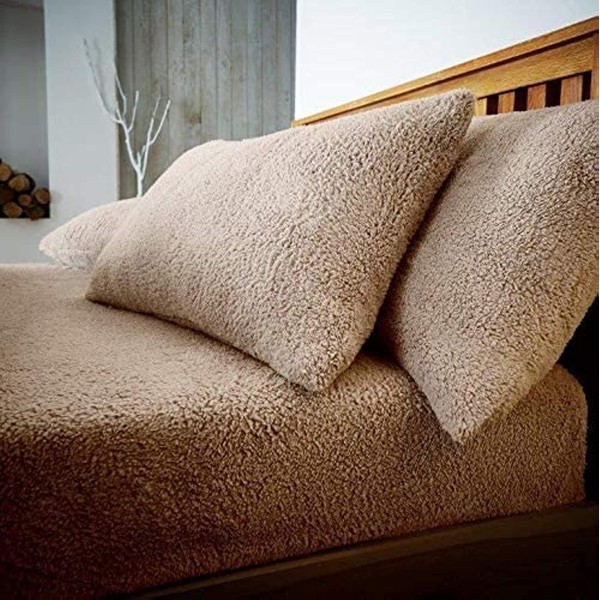Sleepdown Teddy Fleece Plain Thermal Warm Cosy Super Soft Bedsheet