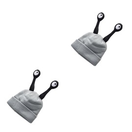 Healvian 2pcs Warm Winter Snail Horn Knitted Beanie Hat for Light Grey Comfortable Stylish for Boys for Ages Keeps Warm Cold Weather