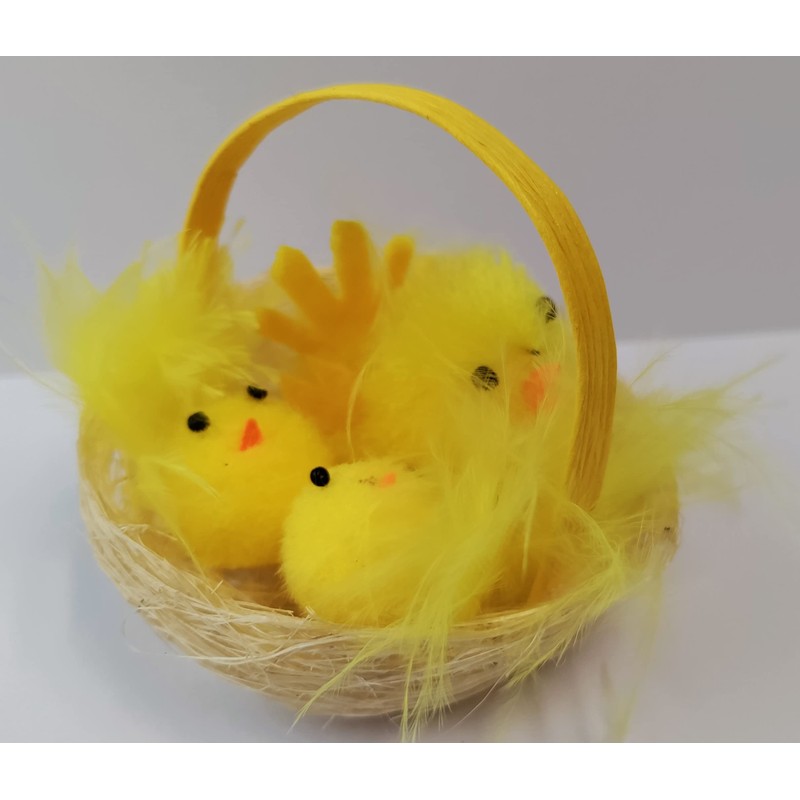 Shop4allsorts Set Of 2 Mini Easter Chicks In Nest Easter