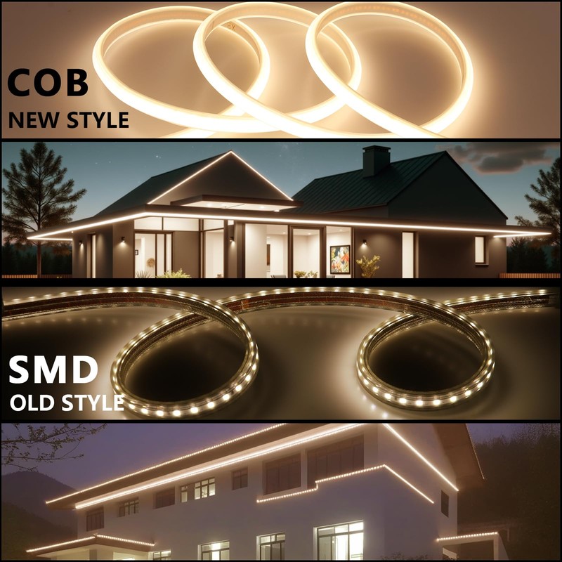 BENLUN AC 110V COB LED Strip Lights Outdoor Waterproof 65.6ft,