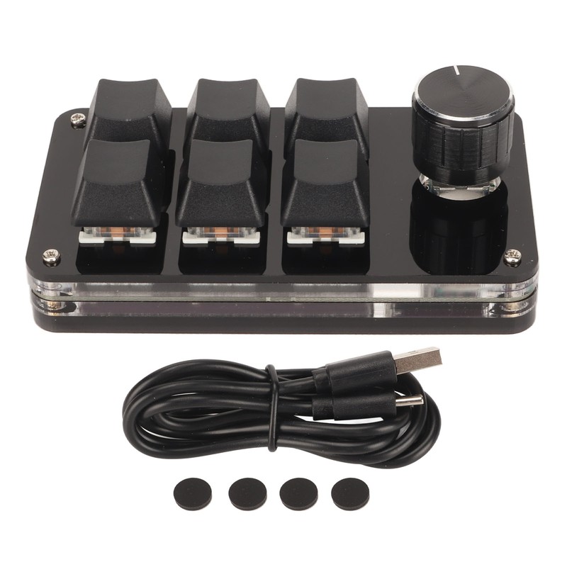 6 Key Mini Keypad with Knob RGB Light Blue Switch